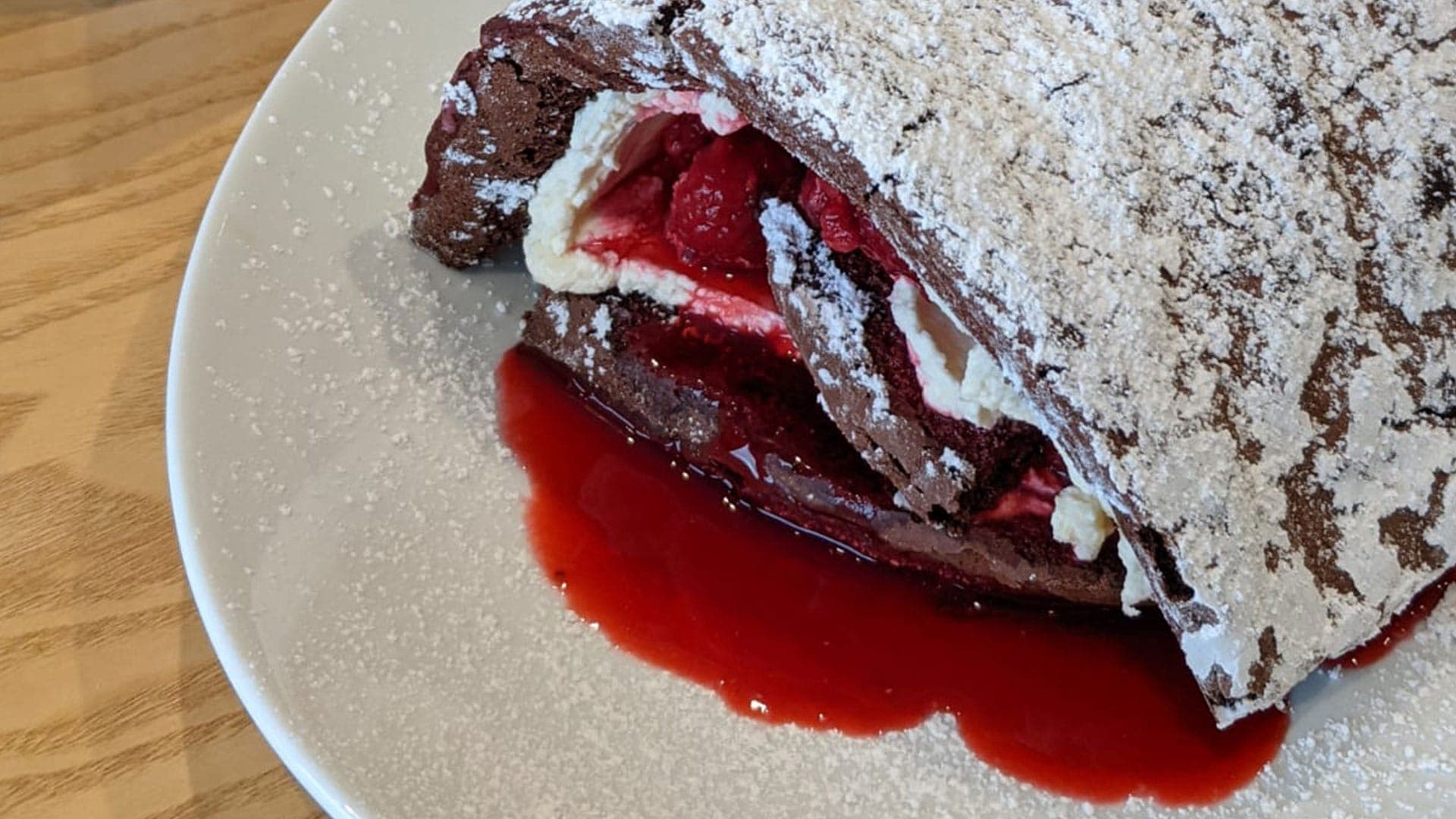 Chocolate roulade and raspberry coulis using Siemens appliances
