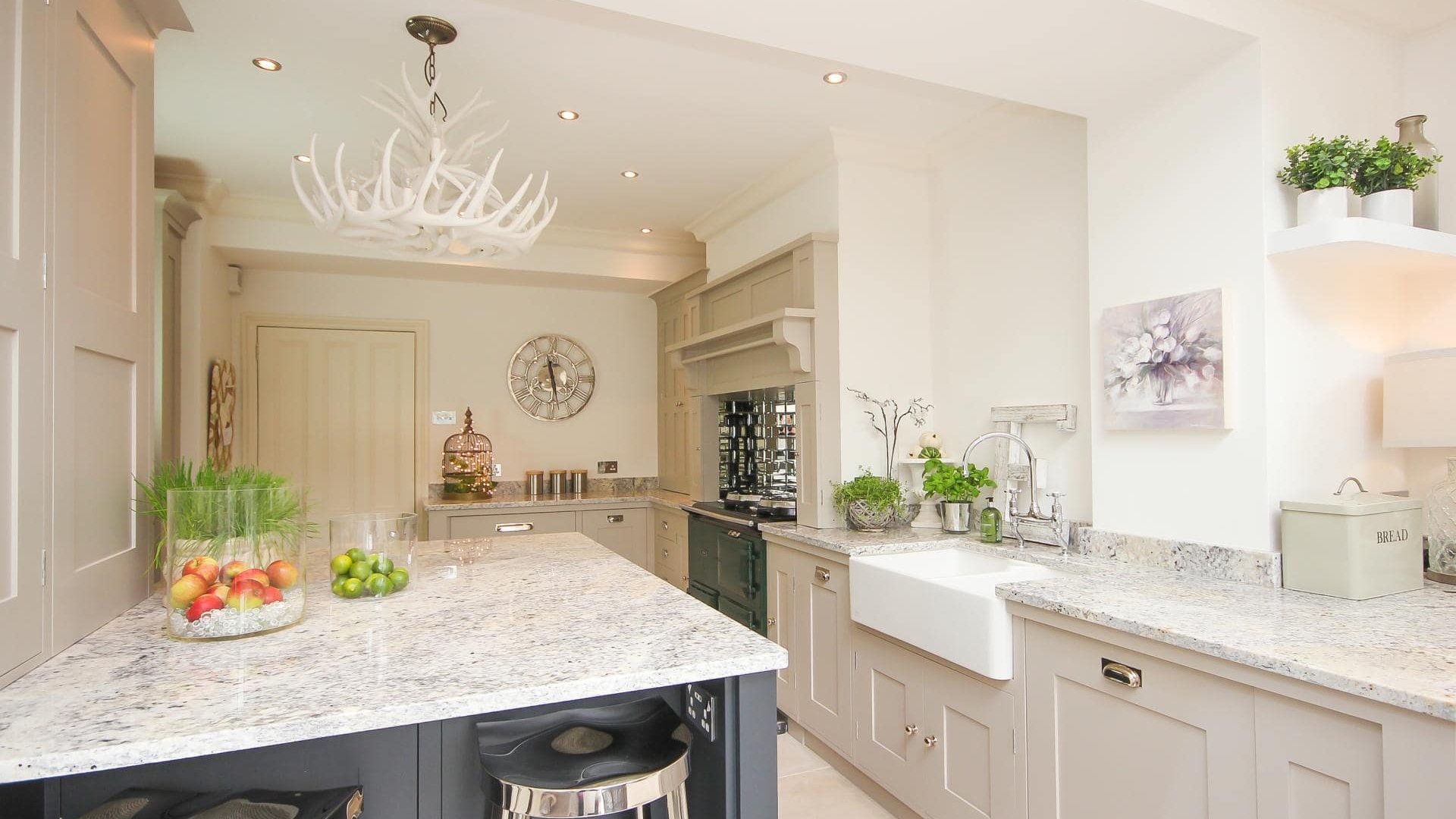Hand-Painted Kitchen With Granite Work Surfaces